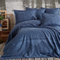 Покрывало жаккард двустороннее - Dantela Vita HAZEL INDIGO (260x260)