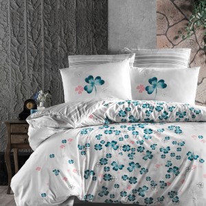 Постільна білизна ранфорс FIRST CHOICE CHANCE TURQUOISE (200x220)