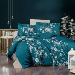 Постільна білизна сатин делюкс FIRST CHOICE ARYA TURQUOISE (200x220)