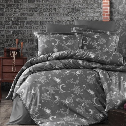 Постільна білизна сатин FIRST CHOICE CARMINA ANTHRACITE (200x220)