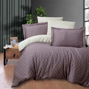 Постільна білизна сатин FIRST CHOICE POINT LILAC (200x220)