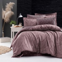 Постільна білизна сатин делюкс FIRST CHOICE ROVENA LILAC (200x220)