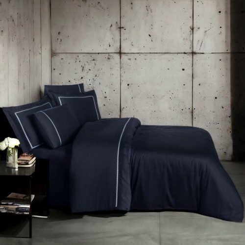 Постільна білизна жаккард FIRST CHOICE PIERRE NAVY BLUE (200x220)