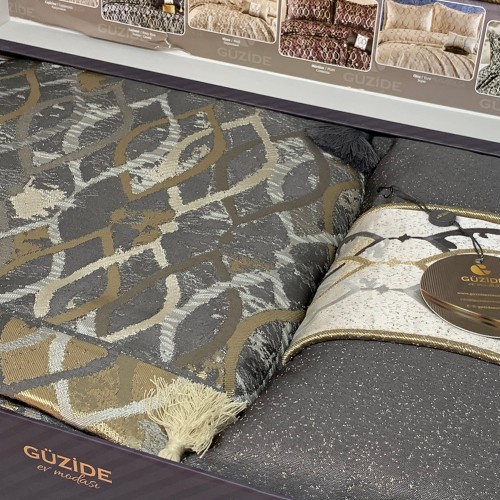 Покрывало жаккард GUZIDE ELIT ANTRACIT GREY (260x260)