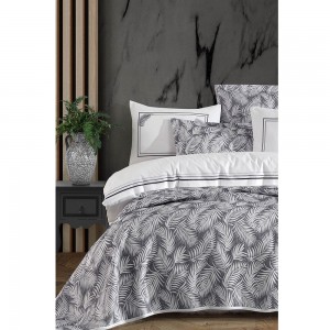 Комплект постільна білизна з покривалом PALM GRI SET