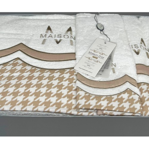 Набор полотенец Maison Dor LOWES WHITE BEIGE (3)
