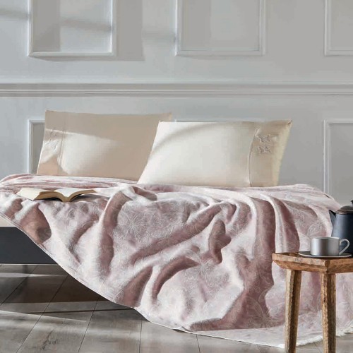 Постільна білизна Tivolyo Home PIKE PAPILLON PEMBE (220x240)