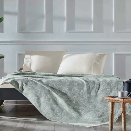 Постільна білизна Tivolyo Home PIKE PAPILLON YESIL (220x240)